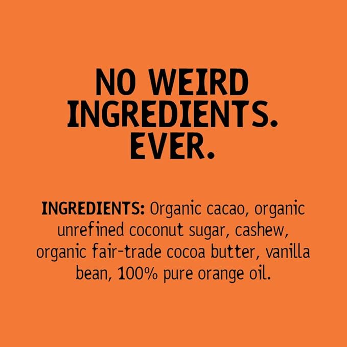Hu Chocolate Bars | 8 Pack Orange Dream Vanilla Cashew Butter Chocolate | Natural Organic Vegan Gluten Free Paleo Non GMO Fair Trade Dark Chocolate | 2.1oz Each