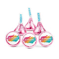 90ct Personalized Candy Promotional Items Light Pink Kisses with DIY Photo or Logo Stickers Chocolate Party Favors for Birthday Wedding