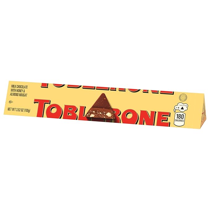 TOBLERONE Milk Chocolate Bar with Honey and Almond Nougat Valentines Day Chocolate Candy 20 - 3.52 oz Bars