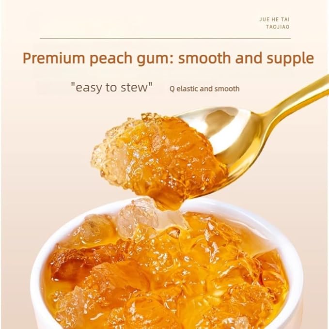 Pure Peach Gum Snow Swallow &amp Saponin Rice Kernel Combo No Impurities Natural Edible Nourishing Ingredients Ready for Stewing Dessert &amp Drinks (250g Peach Gum)
