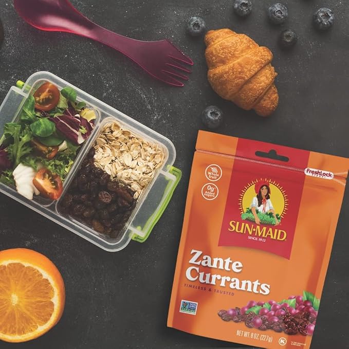 Sun-Maid California Sun-Dried Zante Currants - (10 Pack) 8 oz Resealable Bag - Dried Fruit for Healthy Snacks and School Lunches