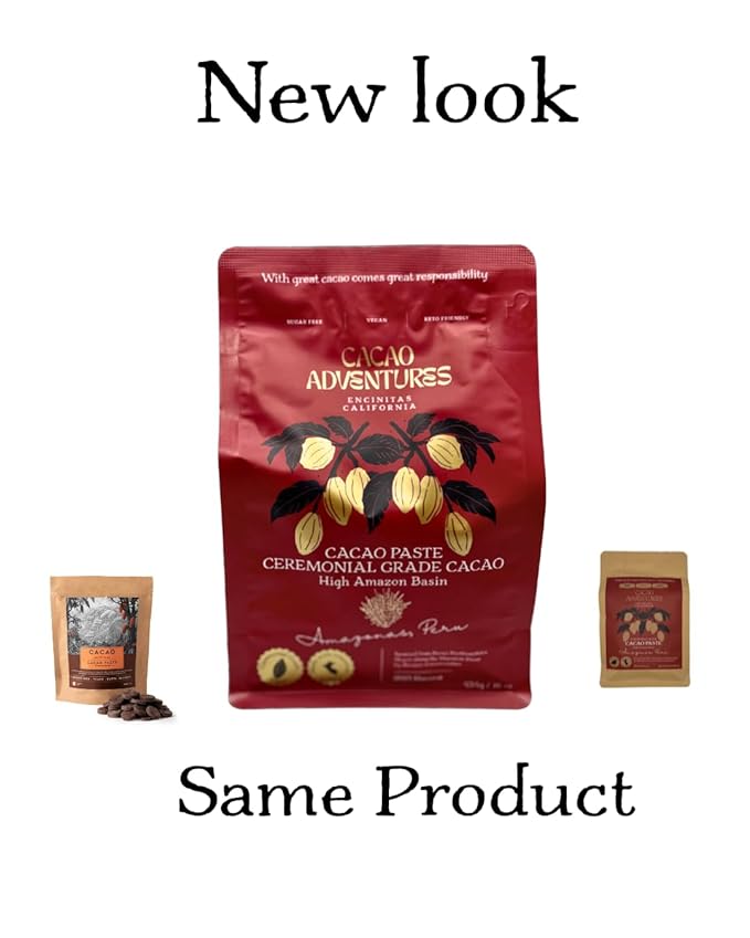 Cacao Adventures Ceremonial Grade Cacao | 100% Pure Cacao | Dairy &amp Vegan Free | Unsweetened | Vegan Peruvian Cacao