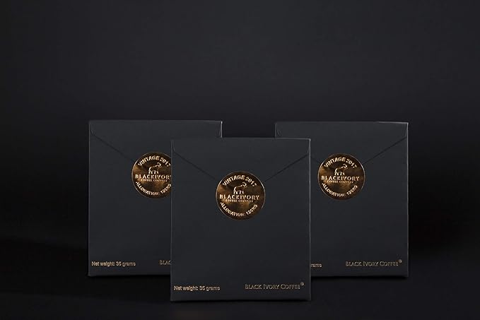Black Ivory Coffee – World’s Rarest Naturally Refined by Elephants | Luxury Gift Set | 3 x 40g (4.2 oz Total)