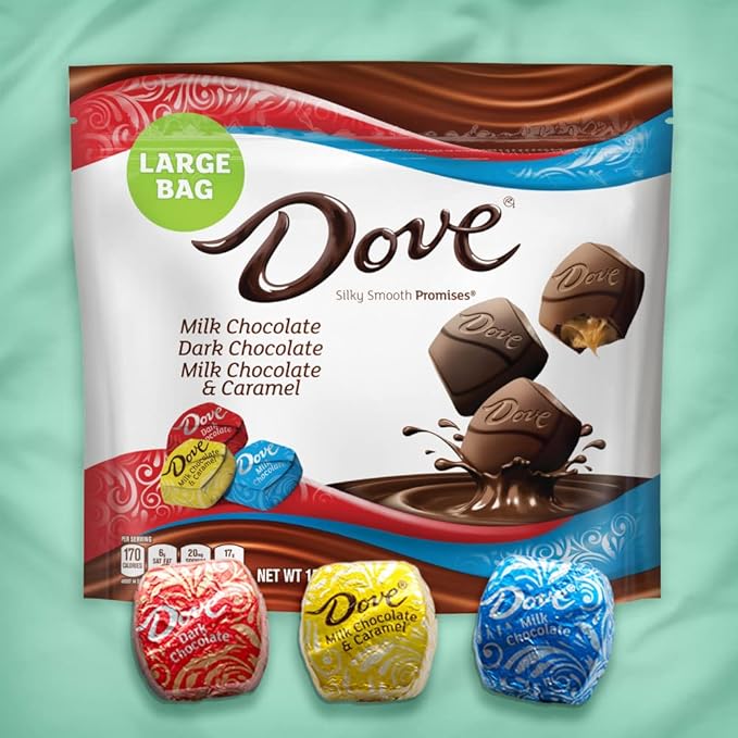 DOVE PROMISES Variety Pack Milk Chocolate &amp Dark Chocolate Candy Assortment Individually Wrapped 15.8 oz Bag (Pack of 8)