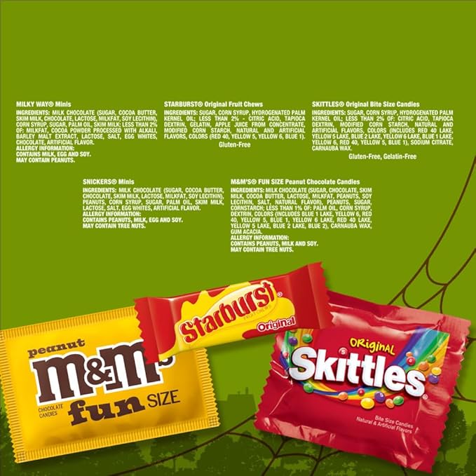 M&ampM'S SNICKERS &amp More Mini and Fun Size Halloween Candy Assorted Chocolate Candy Variety Pack195 Ct Bulk Bag