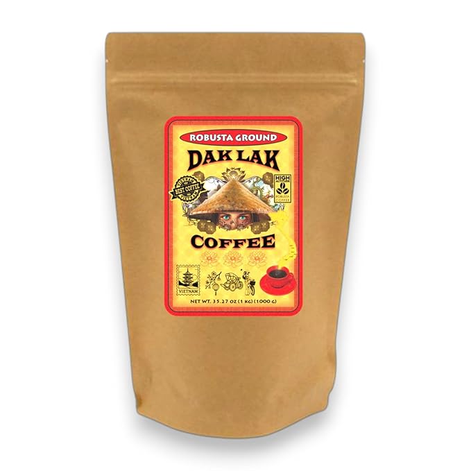 100% Dak Lak Vietnamese Coffee (Robusta Ground 1 Kilo Bag)
