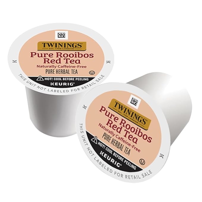 Twinings Pure Rooibos Red Tea K-Cup Pods for Keurig 24 Count (Pack of 2) Natural Slightly Sweet Taste Naturally Caffeine-Free Enjoy Hot or Iced