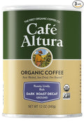 Cafe Altura Ground Organic Coffee Dark Roast Decaf 12 Ounce (Pack of 3)