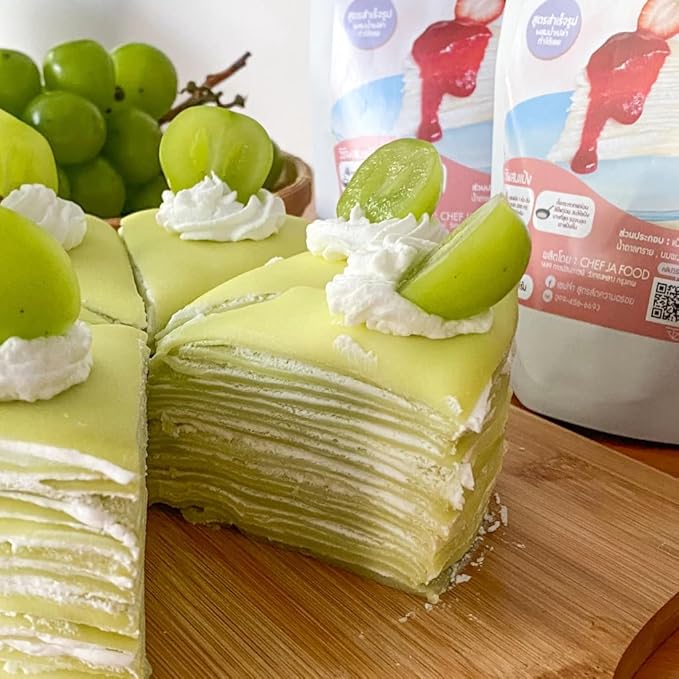 เชฟจ๋า Vanilla Flavored Cold Crepe Mix Easy Just-Add-Water Baking Base Professional Flour Blend for Delicate Dessert Wraps and Pastries (150g)