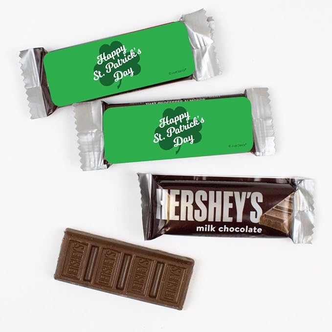 44 Pcs Bulk St. Patrick's Day Candy Snack Size Chocolate Bar Party Favors (19.8 oz Approx. 44 Pcs) - Clover