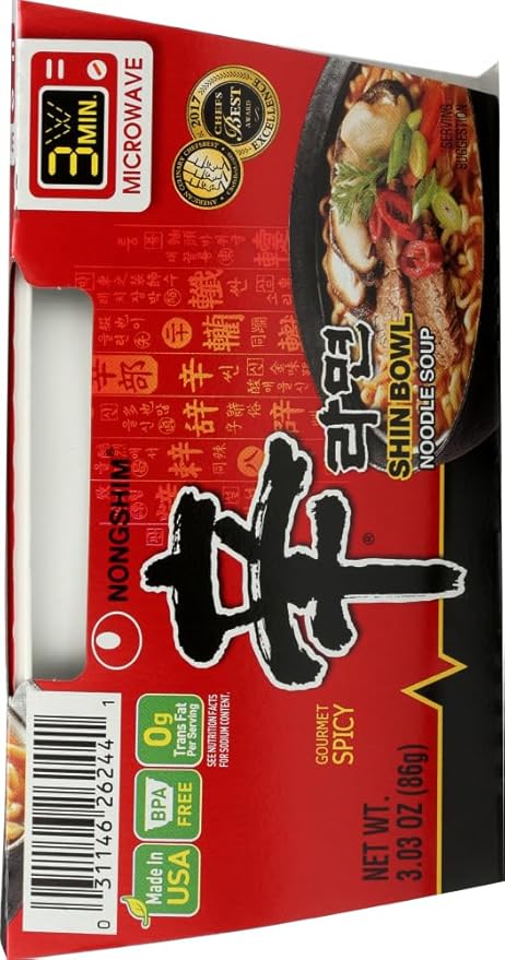 Nongshim Shin Big Bowl Noodle Soup Gourmet Spicy QtfoZO 3.03 Ounce (2 Pack of 12)