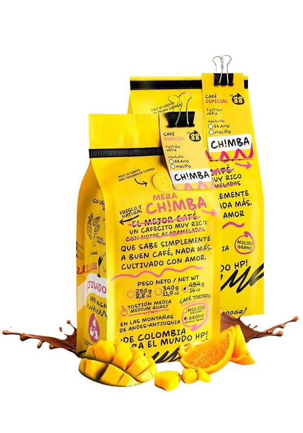 MERA CH!MBA Colombian Coffee: 2 Pack Specialty Grade Ground 454g Medium Roast Arabica Coffee Smooth No Bitter