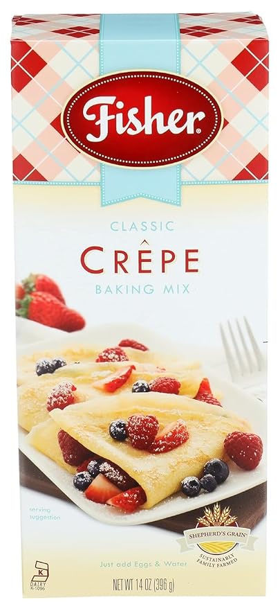 Fisher Crepe Mix &amp Raspberry Jam Breakfast – Includes 2 Classic Crepe Mix (14 Oz) + 1 Raspberry Jam (12 Oz) (Variety Pack)