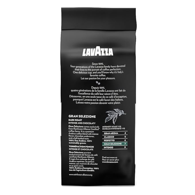 Lavazza Gran Selezione Ground Coffee Blend Dark Roast 12 oz (Pack of 4)