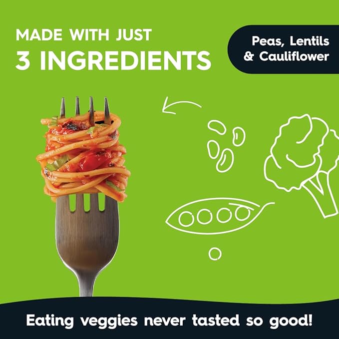 Veggiecraft Farms Spaghetti Pasta - Gluten Free Thin Pasta Noodles Made with Cauliflower Lentil &amp Peas Low Carb High Protein Vegan Healthy Pasta Plant Based High Fiber - 8 Oz (Pack of 12)