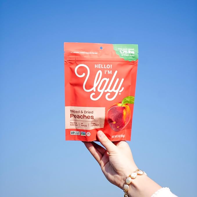 Hello! I’m Ugly Diced and Dried Peaches No Sugar Added Healthy Sweet Snacks Peach Slices Upcycled California Produce Naturally Sweet Fruit Snacks 10lbs
