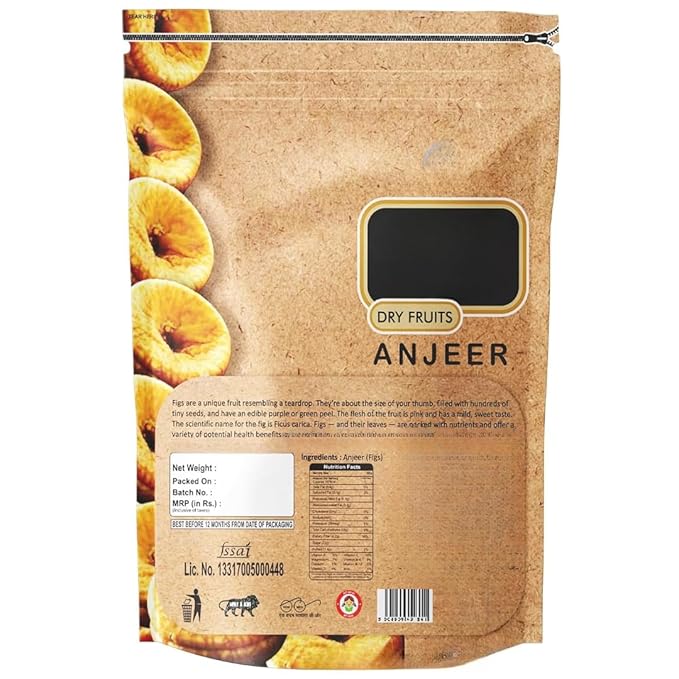 Premium Dried Fig Sweet &amp Fresh Anjeer/Figs100% Vegan &amp Gluten Free Good for Heart Health No Sugar No Sulfur No Preservatives - 200 g