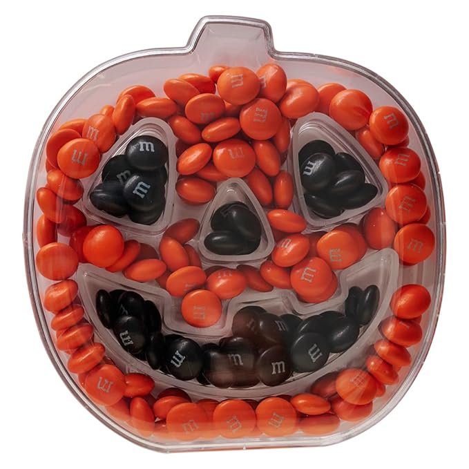 M&ampM'S WORLD Halloween Pumpkin Box Unique Halloween Pumpkin Box with Orange and Black M&ampM'S Candies