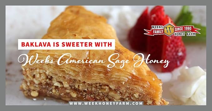 Weeks Raw Sage Honey Harvested Wild from the American West | Mild Sophisticated Flavor | Sweetener for Herbal Teas Yogurt Cheese Platters or Gourmet Baking | Product of California (48 oz)