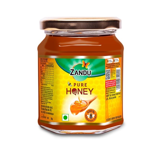 Zandu Pure Honey with Cinnamon Green Tea &amp Lemon 100% Purity No Added Sugar 250g