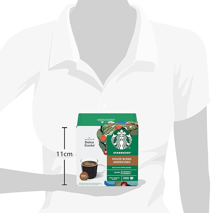 Starbucks Americano House Blend Medium Roast Coffee Pods by NESCAFÉ Dolce Gusto (Pack of 6 Total 72 Pods)