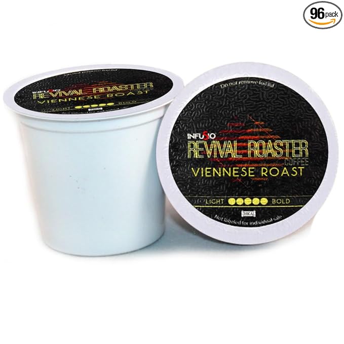 InfuSio Coffee Pods – 96 Count Viennese Roast (Dark Roast Coffee) Single Serve Coffee Pods for Keurig K Cup® Brewers Compatible with Keurig 2.0 Brewers