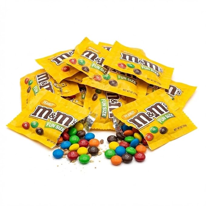 Easter M&ampM Peanut Milk Chocolate Fun Size Bulk Packs 2 Lbs American Candy Single Serve Bulk Party Mix Packaged In Wholesale Pantry Bag (32 Oz)