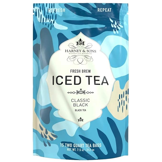 Harney &amp Sons Organic Black Fresh Brew Iced Tea | 15ct Brews up to 30 quarts of Iced Tea Refreshing Summer Iced Tea