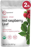 Organic Dried Raspberry Leaf Tea 2lbs | Refills up to 907 Tea Bags | Premium Source from Germany for Herbal Pregnancy Tea | Cut &amp Sifted Whole Leaves | Non-GMO No Sugar Eco-Friendly Recyclable