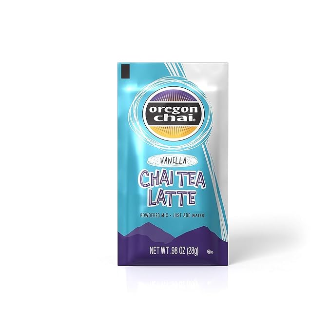 Oregon Chai Vanilla Dry Chai Latte Mix 8 Count (Pack of 6)