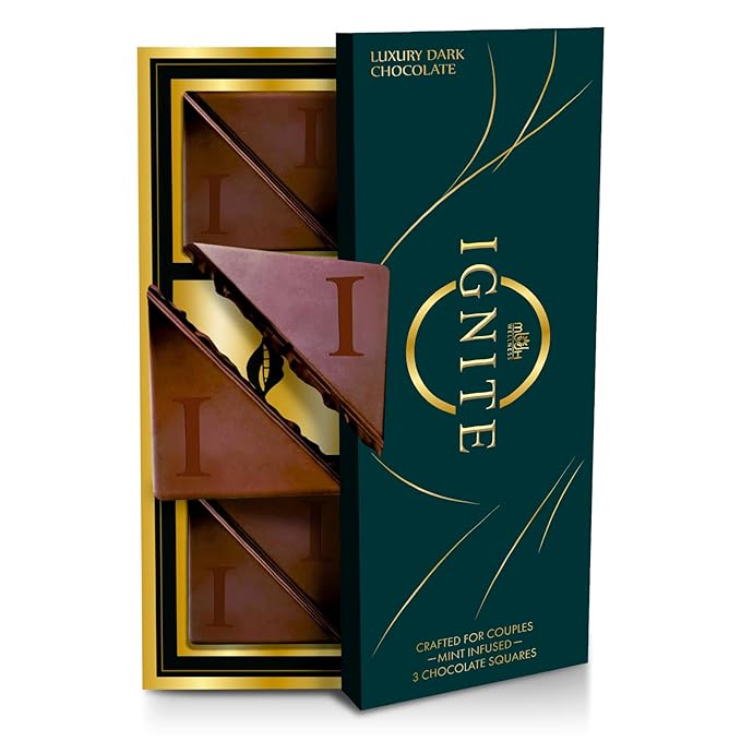 Ignite Mint Chocolate Bars – Premium Mint-Infused 80% Dark Chocolate for a Bold Refreshing Flavor Gluten-Free and Made with Selected Ingredients for Pure Indulgence Ideal for Sharing Pack of 1