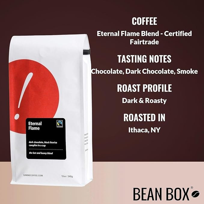 Eternal Flame Blend - Certified Fairtrade - Roasted by Gimme! Coffee - Whole Bean Coffee - 5 Pound Bag