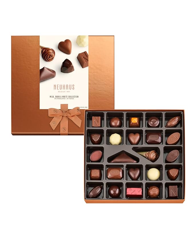 Neuhaus Belgian Chocolate Classic Discovery Collection – 24 Timeless Neuhaus Pieces Assorted Milk White &amp Dark Chocolate Pralines – Gourmet Chocolate Gift