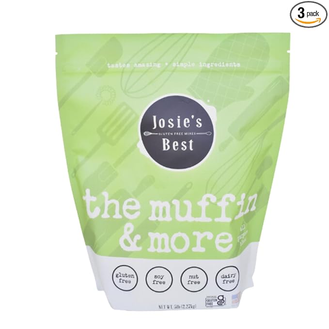 Josie's Best Gluten Free All Purpose blend The Muffin &amp More Mix No Sugar Added (free from Soy Nuts &amp Dairy too!) BULK 3Pack gluten free flour for baking. (5lb Bag)