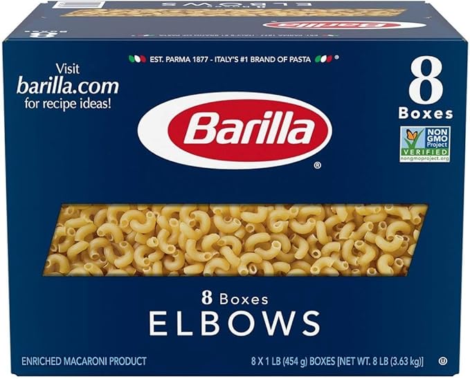 Barilla 8 Count Elbows Pasta (Pack of 8)