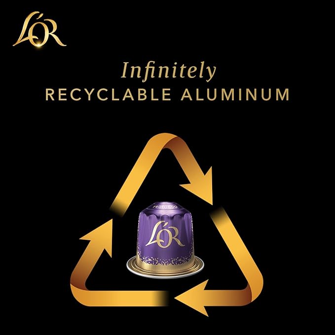 L'OR Espresso Capsules 100 Count Profondo Lungo Single-Serve Aluminum Coffee Capsules Compatible with the L'OR BARISTA System &amp *Nespresso Original Machines