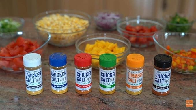 JADA Spices Chicken Salt Spice and Seasoning - Reduced Sodium Flavor 3PACK - Vegan Keto &amp Paleo Friendly - Perfect for Cooking BBQ Grilling Rubs Popcorn and more - Preservative &amp Additive
