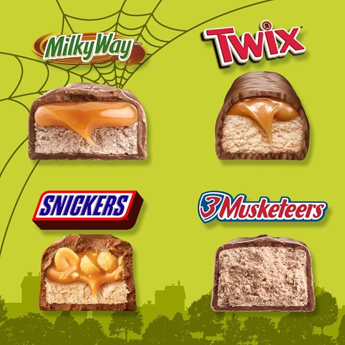 SNICKERS TWIX MILKY WAY &amp 3 MUSKETEERS Chocolate Halloween Candy Bar Assortment Assorted Chocolate Candy Variety Pack110 Ct Bulk Bag