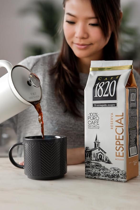 Café 1820 Special Reserve Premium Costa Rican Ground Coffee 100% Arabica Medium/Dark Roast High Altitude Blend with Aroma &amp Fruity Notes 12 oz (2 Pack)