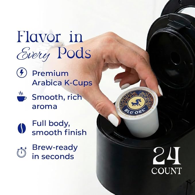 Blu Ore Premium Vietnamese Coffee Pods - Dark Roast - Recyclable Single Serve K-Cup Compatible (24 Count) - 100% Arabica Coffee No Preservatives or Artificial Flavor (Dark Roast)