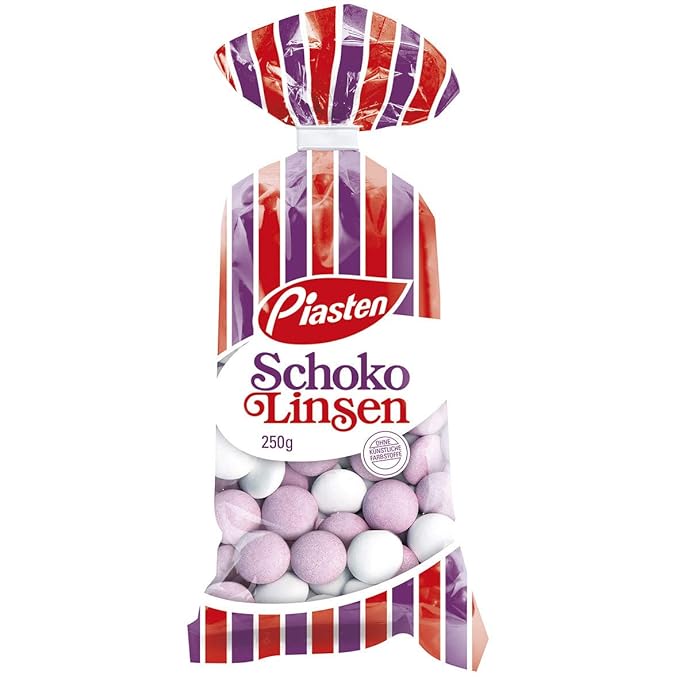 Piasten Schoko Linsen Mint Dragees From Germany Pack of 3 (250g - 8.8Oz Bag)
