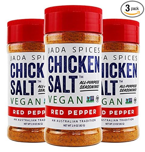 JADA Spices Chicken Salt Spice and Seasoning - Red Pepper Flavor 3PACK - Hot! Vegan Keto &amp Paleo Friendly - Perfect for Cooking BBQ Grilling Rubs Popcorn and more - Preservative &amp Additiv