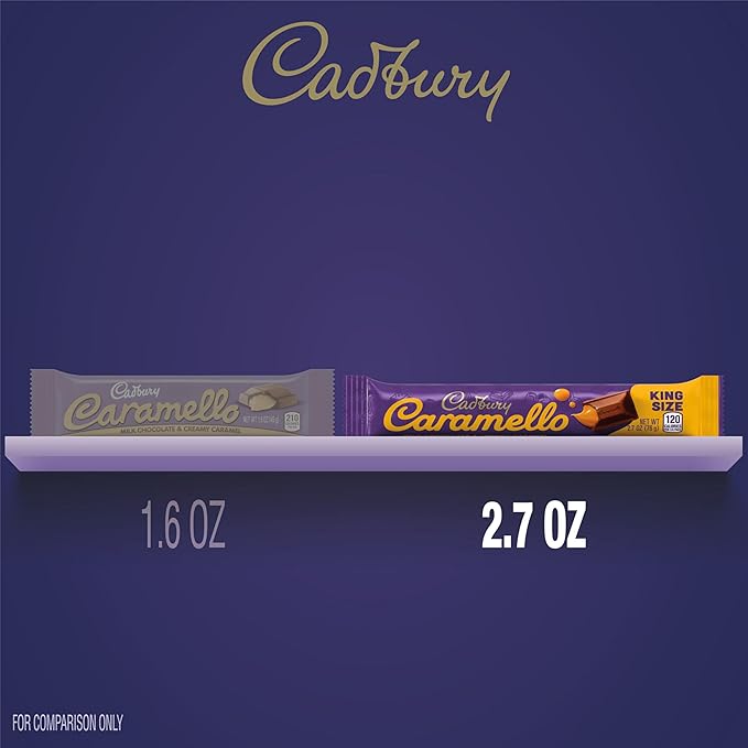 CADBURY CARAMELLO Milk Chocolate Caramel King Size Candy Bars 2.7 oz (18 Count)