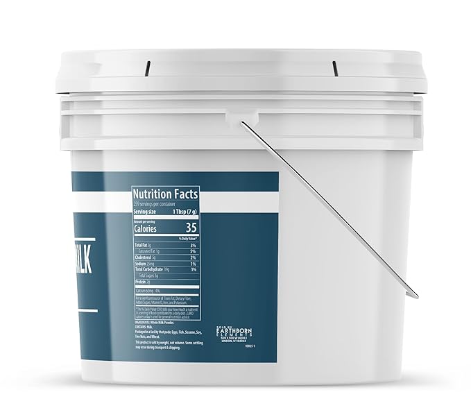 Earthborn Elements Whole Milk Powder 1 Gallon Light Sweet Taste Bulk Size (64 Ounce)