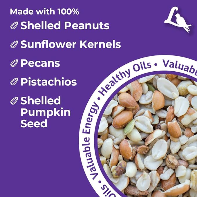 Lyric Delite Wild Bird Seed for Outside Feeders - No Waste Bird Food Nuts &amp Seeds Mix Attracts Buntings Chickadees &amp Finches 10 lb (Pack of 2-5 lb Bags)