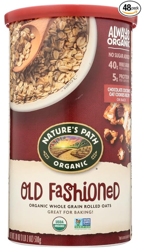 COUNTRY CHOICE ORGANICOrganic Oven Toasted Old Fashioned Oats 18-Ounce Canisters (Pack of 48)