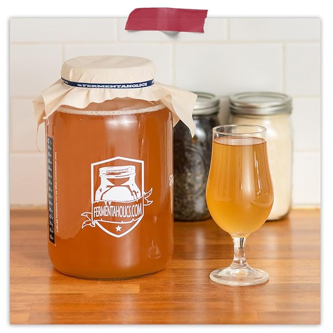 Fermentaholics USDA Certified Organic Kombucha Tea Blend | Makes 22 Gallons of Kombucha | Kosher Certified | Organic Black and Green Tea Blend | Loose Leaf (8 oz)
