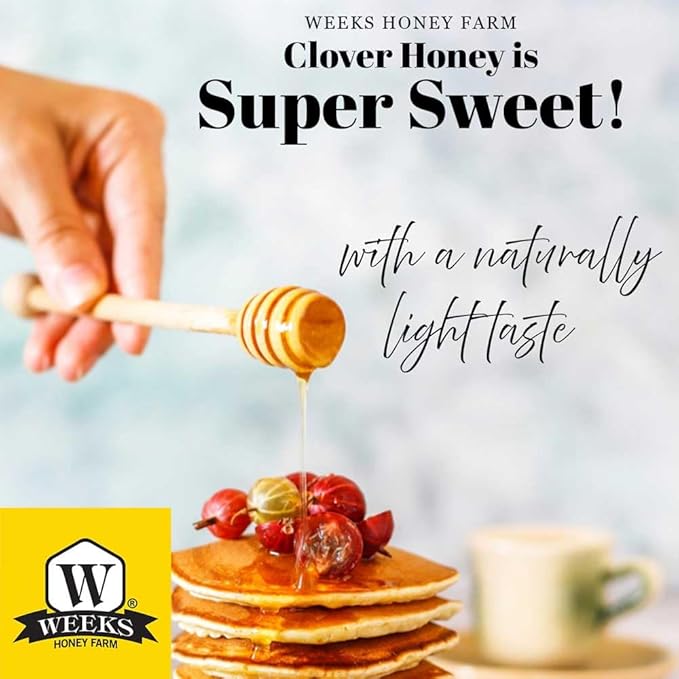 Weeks pure raw &amp unfiltered American clover honey is kosher certified and gluten-free - since 1960 (22 oz)