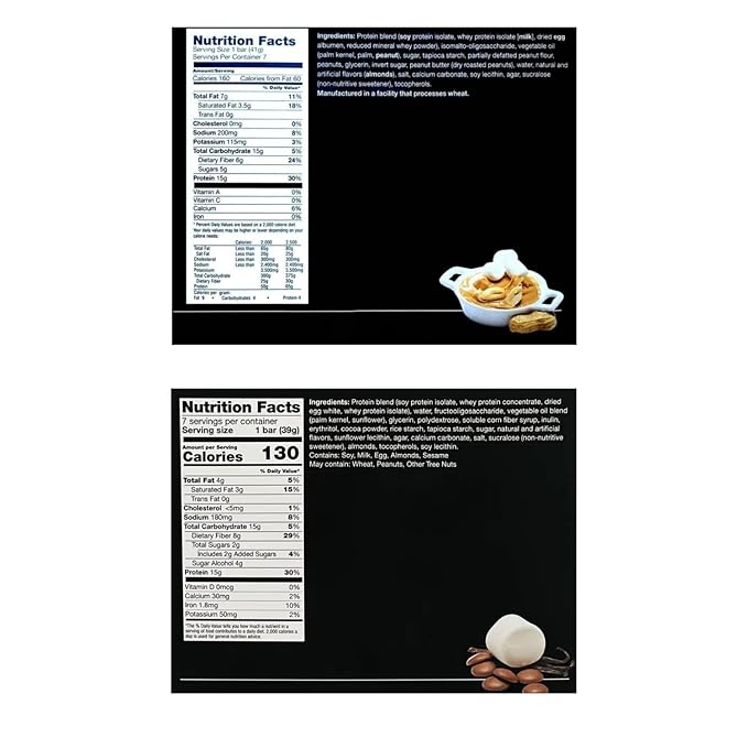 PROTIFIT - Low Calorie Fluffy Nutter &amp Remix Vanilla-Choco Protein Bar 2 Pack High Protein 15g Protein Low Carb Low Sugar Ideal Protein Compatible 7 Servings Per Box (2 Pack)