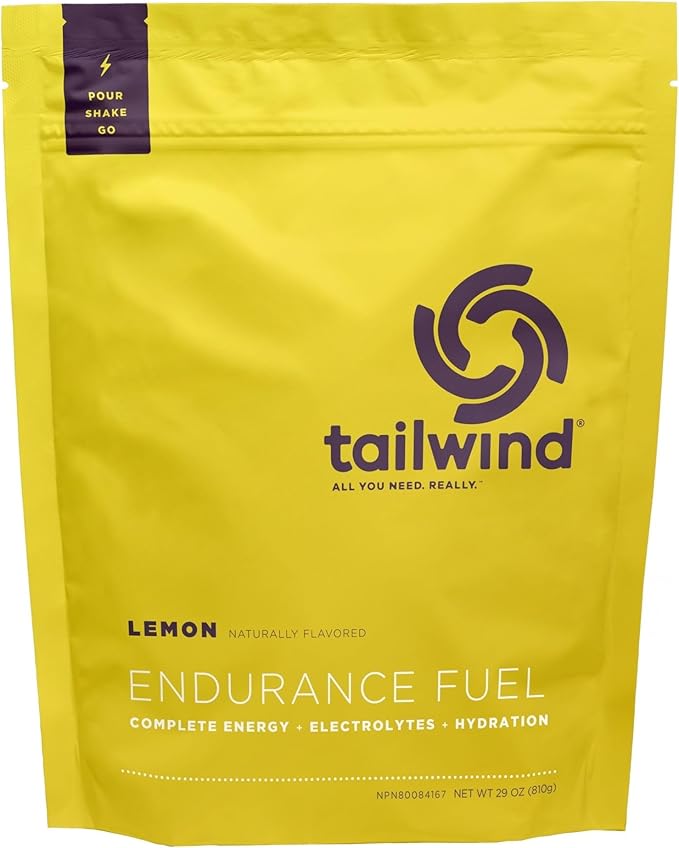 Tailwind Nutrition Endurance Fuel Carbohydrate &amp Electrolyte Sports Drink Mix Powder Gluten-Free Vegan Lemon 30 Servings